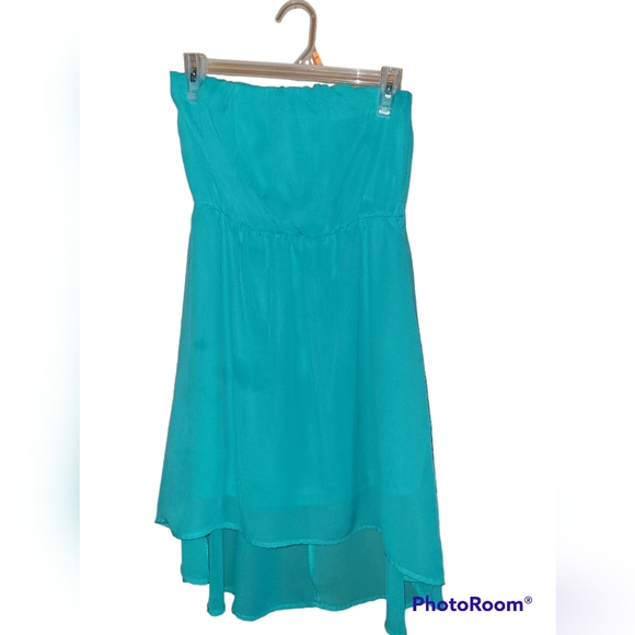 UK2LA blue strapless high low dress size small - Picture 1 of 3